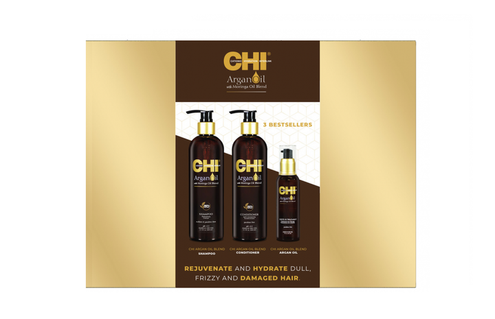Набір Комплексний догляд для волосся CHI Argan Oil Шампунь 355 мл, Кондиціонер 355 мл, Олія 89 мл - зображення 2