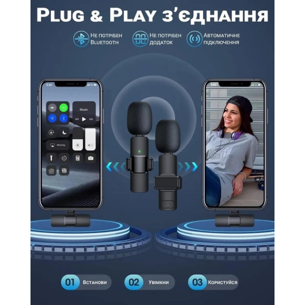 Бездротовий мікрофон петличний AND-1 Портативний Type-C для смартфона Android Чорний - Фото 6 Бездротовий мікрофон петличний AND-1 Портативний Type-C для смартфона Android Чорний - зображення 6