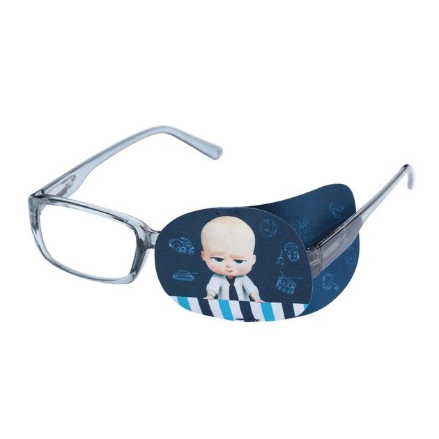 Окклюдер на очки детский тканевый Fuddy-Duddy 2шт для левого и правого глаза с рисунком Мини босс (O-5) - изображение 2