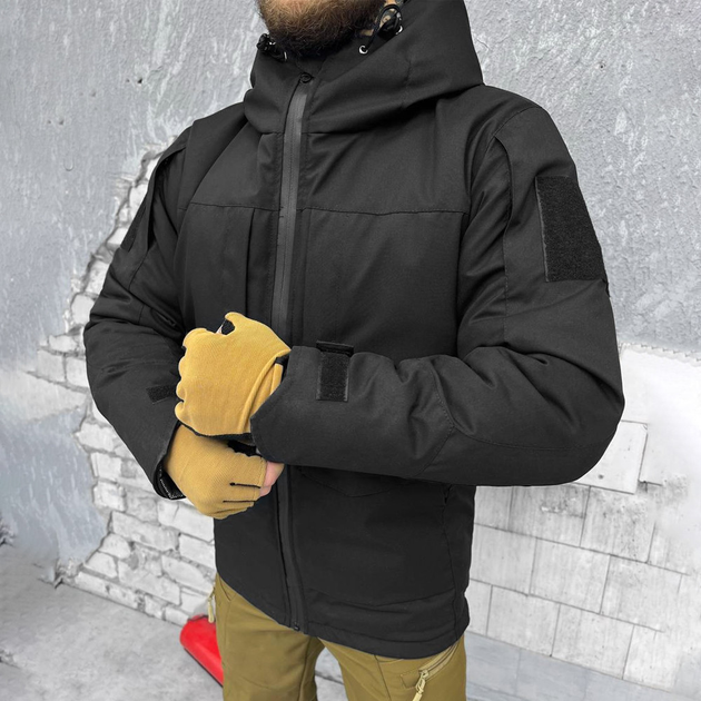 Мужская зимняя куртка гретта с подкладкой OMNI-HEAT / Верхняя одежда с силиконовым утеплителем черная размер M - изображение 2