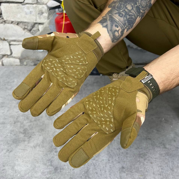 Вологозахищені рукавиці з кісточками Soft Shell на флісі мультикам - зображення 2