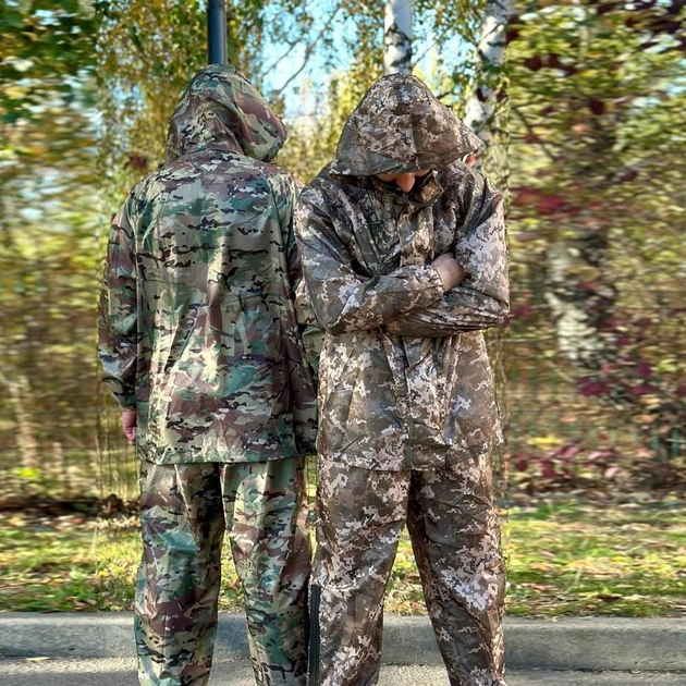 Чоловічий Костюм - Дощовик Куртка + Штани піксель / Водозахисний Комплект розмір 3XL - зображення 2