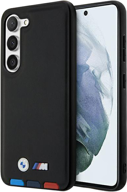 Панель BMW Leather Stamp Tricolor для Samsung Galaxy 23 Black (3666339114541) - зображення 1