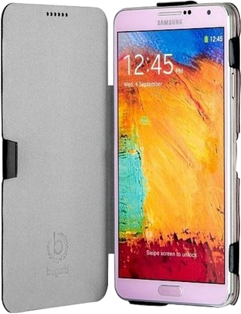 Etui z klapką Bugatti UltraThin Geneva do Samsung Galaxy Note 3 Black (4042632083965) - obraz 4