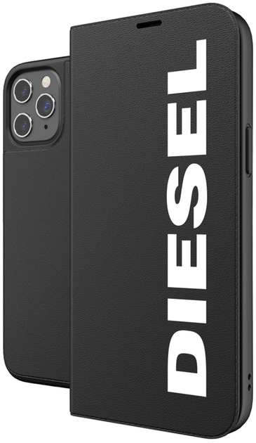 Etui z klapką Diesel Booklet Case Core do Apple iPhone 12 Pro Max Black-white (8718846084970) - obraz 1