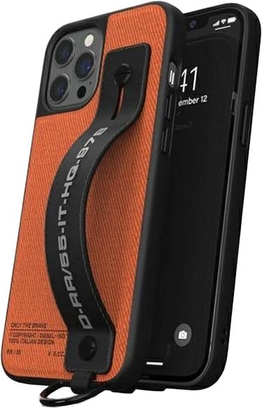 Etui Diesel Handstrap Case Utility Twill do Apple iPhone 12 Pro Max Black-orange (8718846088473) - obraz 1