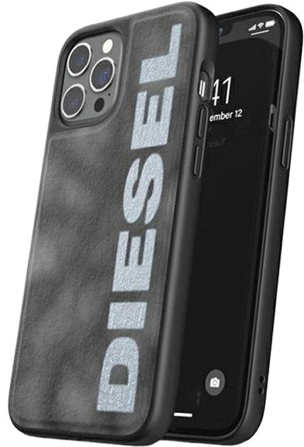 Etui Diesel Moulded Case Bleached Denim do Apple iPhone 12 Pro Max Grey-white (8718846088565) - obraz 1