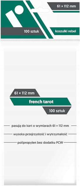 Wkładki do kart Rebel French Tarot Bezbarwne 61 x 112 mm 100 szt (5902650611863) - obraz 1