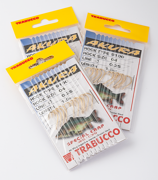 Крючки с поводком Trabucco MAIS 9100G 10 шт. №02 / 0.30мм - изображение 2