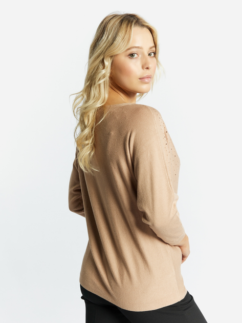 Sweter damski oversize Monnari Sweater With Rhinestones 2XL Beżowy (5904528411513) - obraz 2