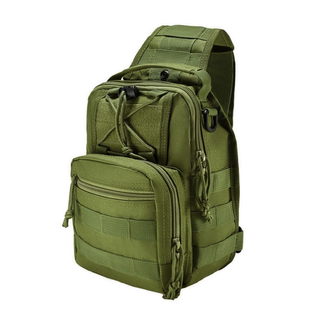 Тактическая сумка мужская армейская укрепленная khaki /слинг/ рюкзак - изображение 1