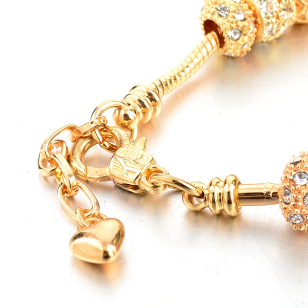 Женский браслет Primo Heart с шармами - Gold Pink - изображение 2
