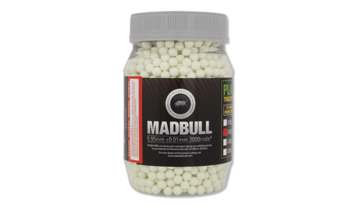 Страйкбольні кулі MADBULL GREEN TRACER Eco Friendly PLA BIO 0.25g 2000шт 0,5kg - зображення 2