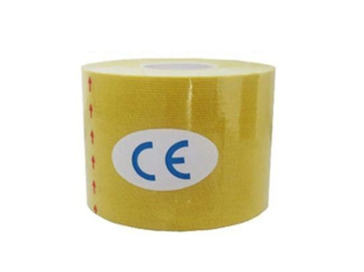 Кінезіо тейп (кінезіологічний тейп) Kinesiology Tape 5см х 5м жовтий - зображення 1