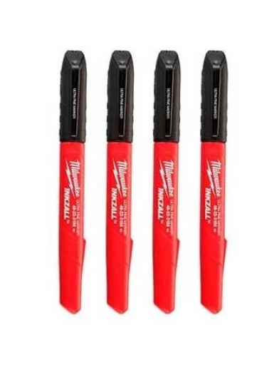 Маркери Milwaukee InkZAll для будмайданчика, чорний 4 шт/компл. - Фото 2 Маркери Milwaukee InkZAll для будмайданчика, чорний 4 шт/компл. - зображення 2