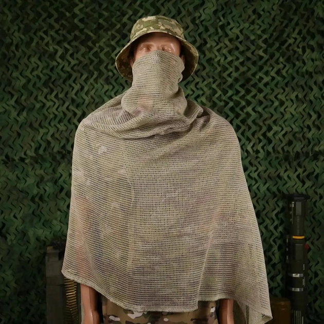 Маскувальний шарф-сітка Kiborg 220х100 Мультикам (9061) - зображення 2