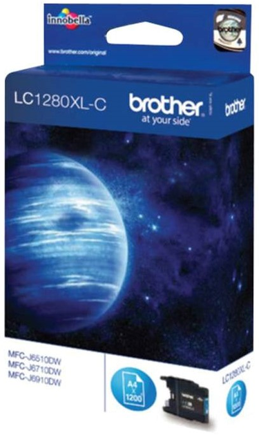 Tusz Brother LC1280 C Ink do MFC-J6510DW/J6710DW/J6910DW 1200 arkuszy Cyan (4977766694056) - obraz 1