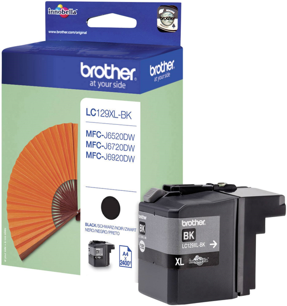 Чорнило Brother LC129 XL BK Ink для MFC-J6520DW/J6720DW/J6920DW 2400 аркушів Black (4977766724159) - зображення 1