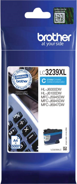 Tusz Brother LC3239 C XL do MFC-J5945DW/J6945DW/J6947DW/HL-J6000DW/J6100DW 5000 arkuszy Cyan (4977766787895) - obraz 1