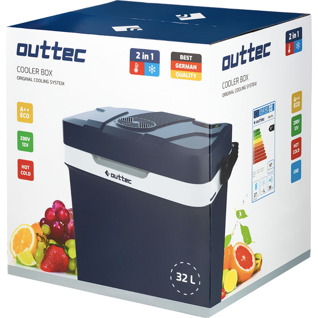 Автохолодильник Outtec 32 L Grey 12В/220В з дисплеєм та USB-портом - зображення 4