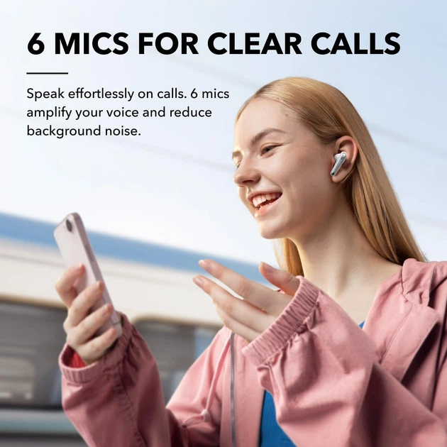 Беспроводные наушники Anker Soundcore Liberty 4 NC Clear White , Hi-Res, ANC, LDAC, 50H, IPX4, Bluetooth 5.3 - изображение 5