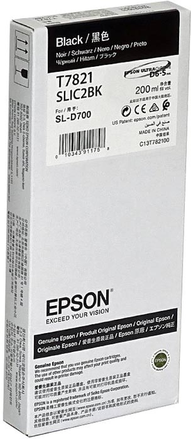 Tusze do drukarek Epson T7821 SURELAB SL-D700 Black 200 ml (10343911758) - obraz 1