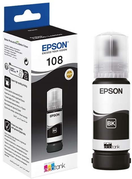 Чорнильниця Epson EcoTank 108 Black 70 ml (8715946712338) - зображення 1