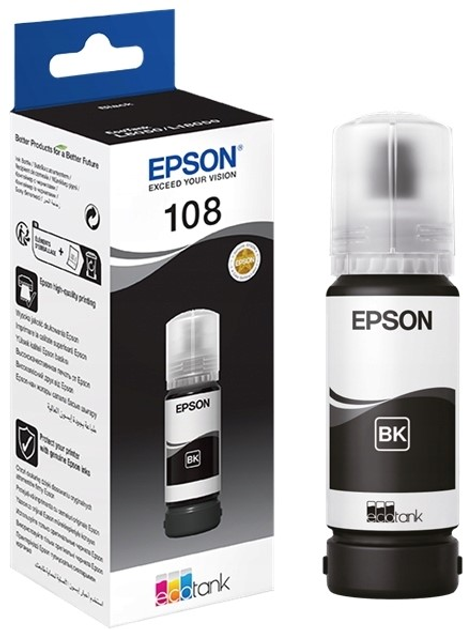 Tusz Epson EcoTank 108 Black 70 ml (8715946712338) - obraz 1