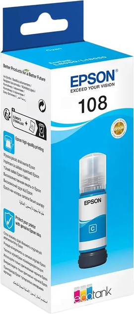 Чорнильниця Epson EcoTank 108 Cyan 70 ml (8715946712345) - зображення 1