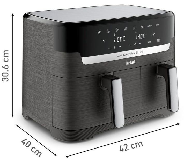 Мультипіч TEFAL Dual Easy Fry&Grill Air Fryer EY905B10 - зображення 11