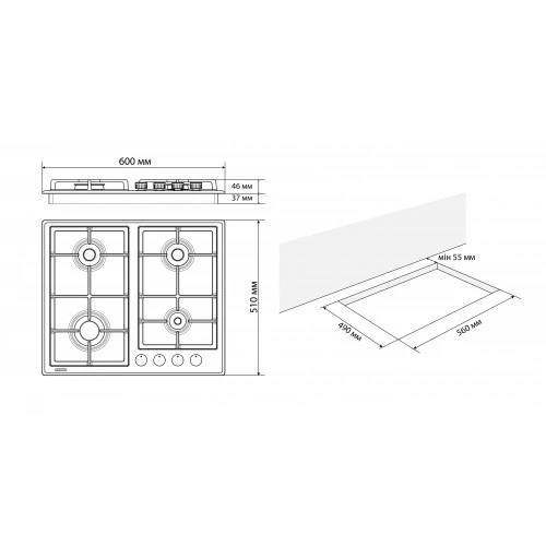 вбудована поверхня Eleyus NIKA 60 BG CF - изображение 4