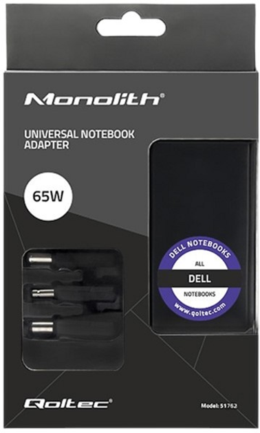 Блок живлення Qoltec для ноутбука Dell 19.5V 65W 3.34A (5901878517629) - зображення 3
