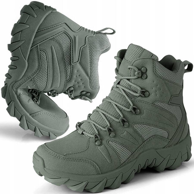 Военно-тактические водонепроницаемые кожаные ботинки OLIV с согревающей стелькой USB размер 40 - изображение 2