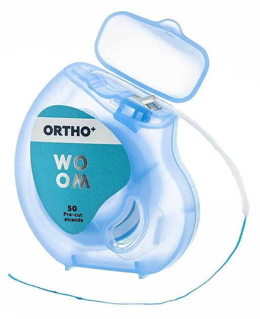 Зубная нить со вкусом мяты и эвкалипта, 50 секций - Woom Ortho+ Dental ...