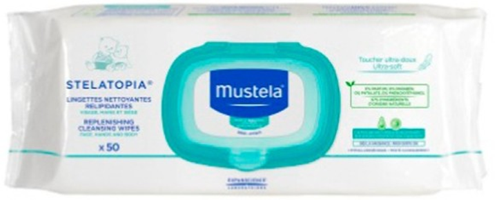 Chusteczki wilgotne Mustela Stelatopia Replenishing dla dzieci 50 szt (3504105029883) - obraz 1