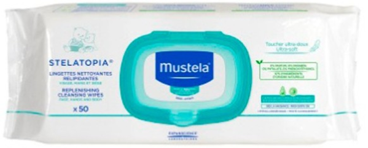 Вологі серветки Mustela Stelatopia Replenishing дитячі 50 шт (3504105029883) - зображення 1