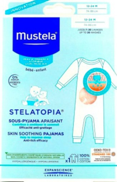 Pajacyk Mustela Skin Soothing Pajamas Stelatopia 12-24 miesięcy (3504105032852) - obraz 1