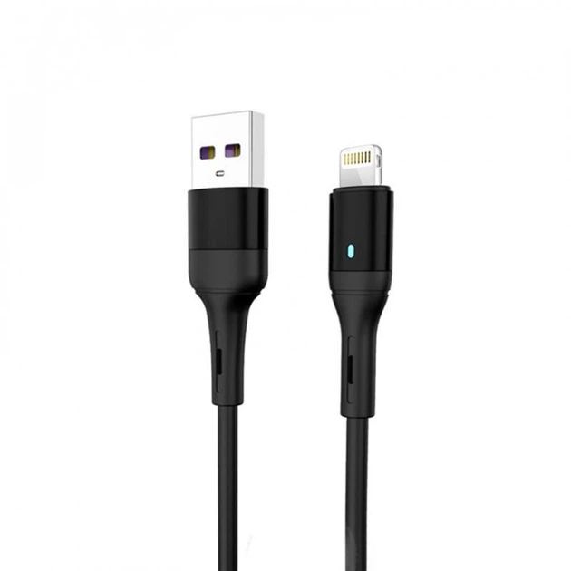 Кабель SkyDolphin S06L LED Smart Power USB - Lightning (M/M), 1 м, Чорний (USB-000554) - Фото 1 Кабель SkyDolphin S06L LED Smart Power USB - Lightning (M/M), 1 м, Чорний (USB-000554) - изображение 1