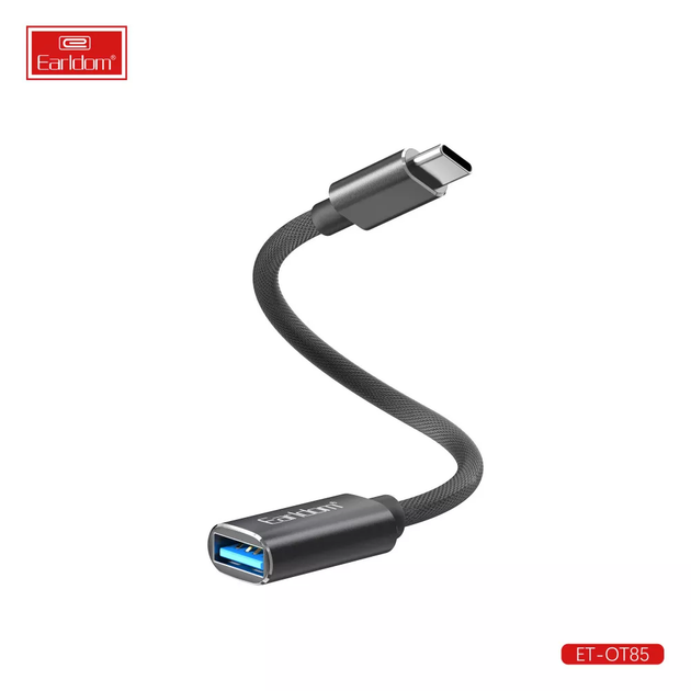 Адаптер OTG USB C to USB Earldom ET-OT85 Перехідник 2в1 Чорний - Фото 3 Адаптер OTG USB C to USB Earldom ET-OT85 Перехідник 2в1 Чорний - зображення 3