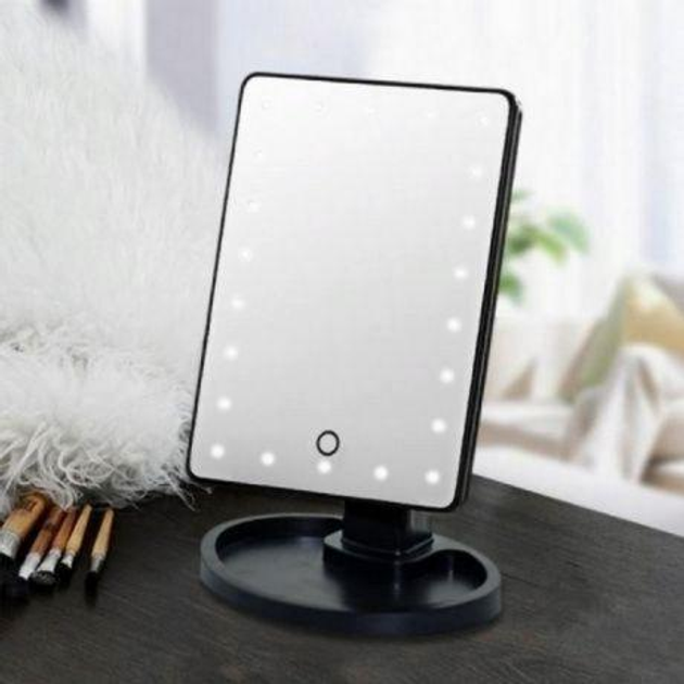 Косметическое зеркало Large 22 с LED подсветкой Black (kz014) – фото ...