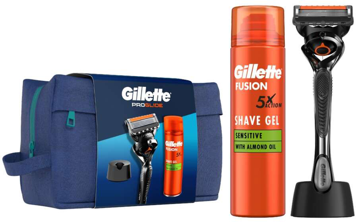 Набір для гоління Gillette Fusion Shaving Бритва + Гель для гоління Proglide Fusion 200 мл + Підставка для бритви (870021607543) - зображення 1