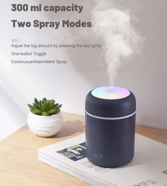 Зволожувач повітря ультразвуковий USB Colorful Humidifier сірий фото