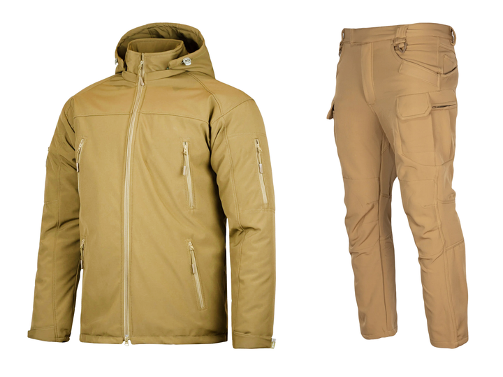 Комплект штаны тактические с курткою Soft Shell койот 2XL - изображение 1