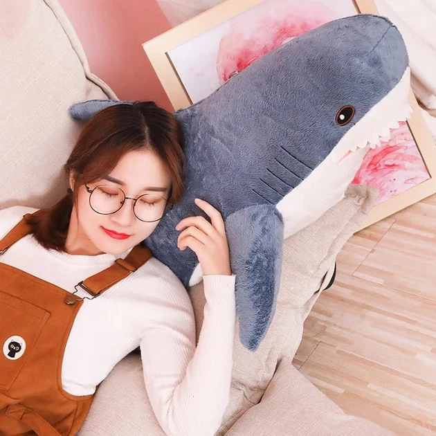Плюшевая игрушка подушка My Kigu Акула Мягкая Антистресс Синяя 80 см (9003) - изображение 5
