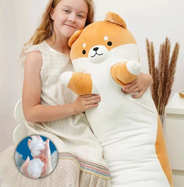 М'яка іграшка подушка Обіймашка My Kigu Собака Коргі Батон Антистрес Коричнева 100 см (9042) - зображення 7