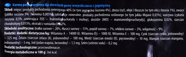 Sucha karma dla dorosłych psów Dolina Noteci Rafi z jagnięciną i ryżem 10 kg (5902921305552) - obraz 3