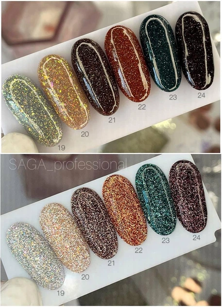 Светоотражающий гель-лак для ногтей Saga FIERY GEL №20, 8 мл - Фото 2 Светоотражающий гель-лак для ногтей Saga FIERY GEL №20, 8 мл - изображение 2