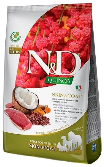 Sucha karma dla dorosłych psów Farmina N&D Quinoa dog skin&coat z kaczką 7 kg (8010276042002) - obraz 1