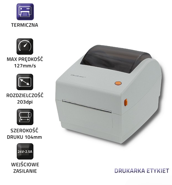 Термопринтер для друку етикеток Qoltec 50243 (5901878502434) - зображення 8