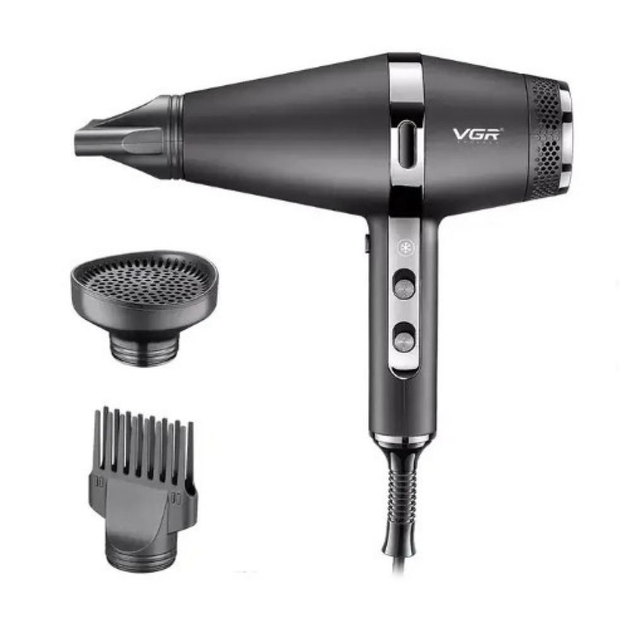Фен для волосся VGR V-451 іонізація, турбо режим, 3 насадки, 2 ...